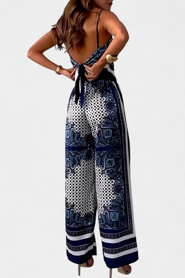 Adelina Paisley Set: Bandeau Top and Wide-Leg Pants