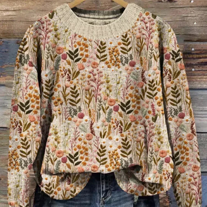 Alma | Soft Floral-Knit Sweater