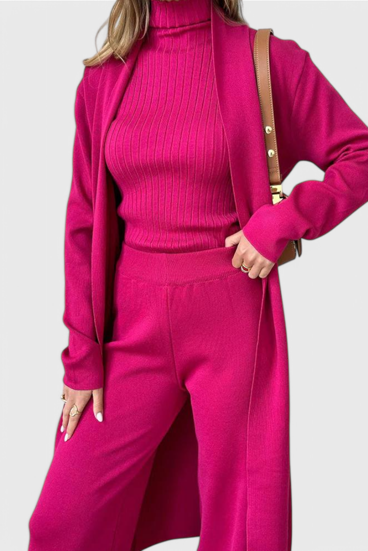 Cristina Elegant Cut 3-Piece Soft Knit Ensemble