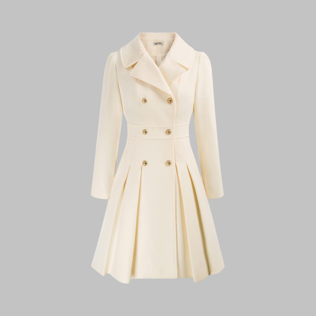 Priscilla - Elegant Double-Breasted Long-Sleeve Coat