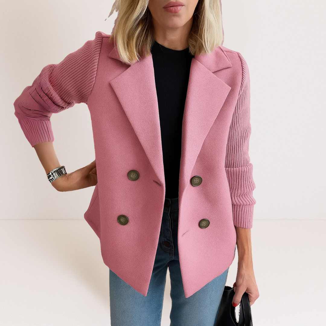Federica | Knit-Sleeve Tailored Coat