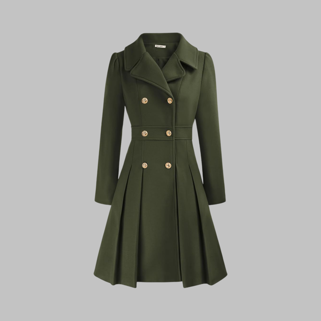 Priscilla - Elegant Double-Breasted Long-Sleeve Coat
