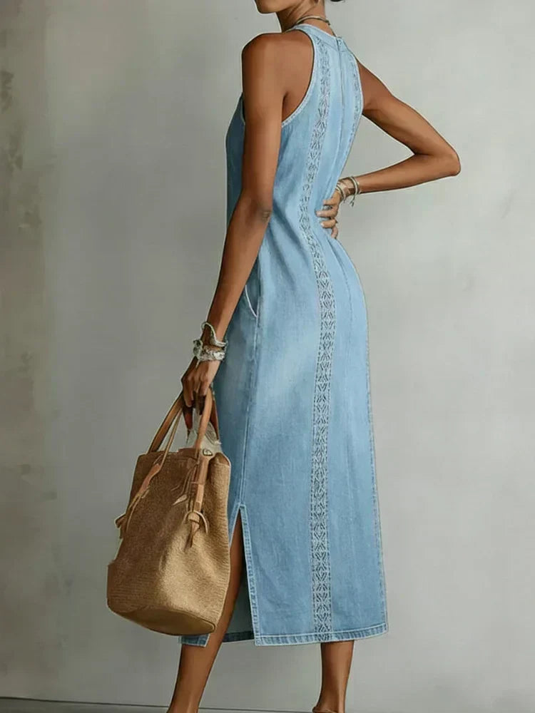 Adelaide | Vintage Lace Denim Dress