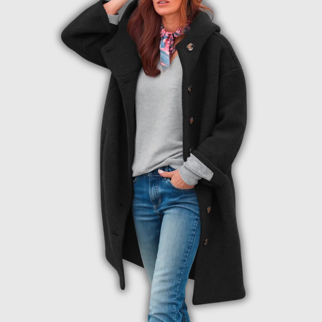 Giada | Long Hooded Button-Front Coat