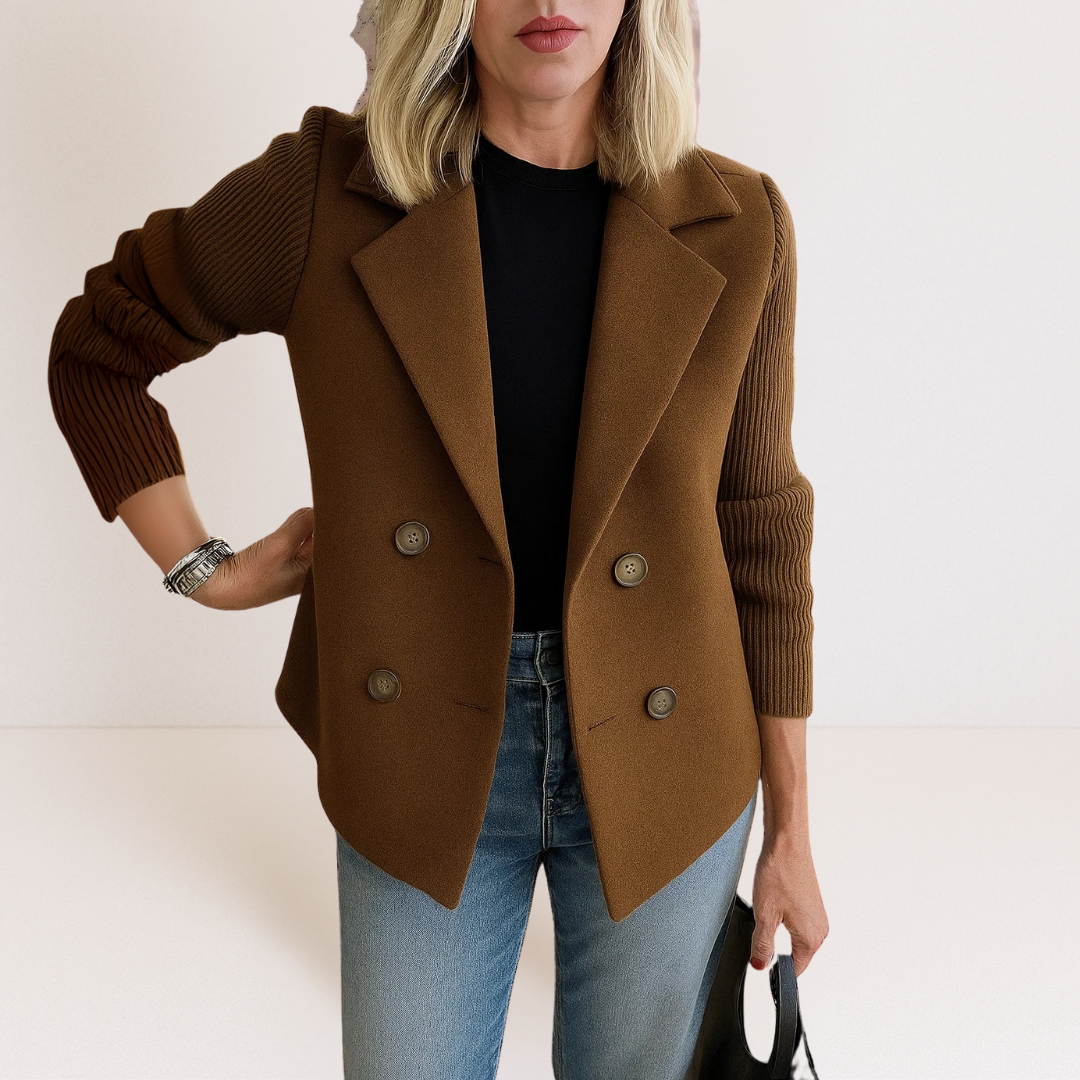 Federica | Knit-Sleeve Tailored Coat