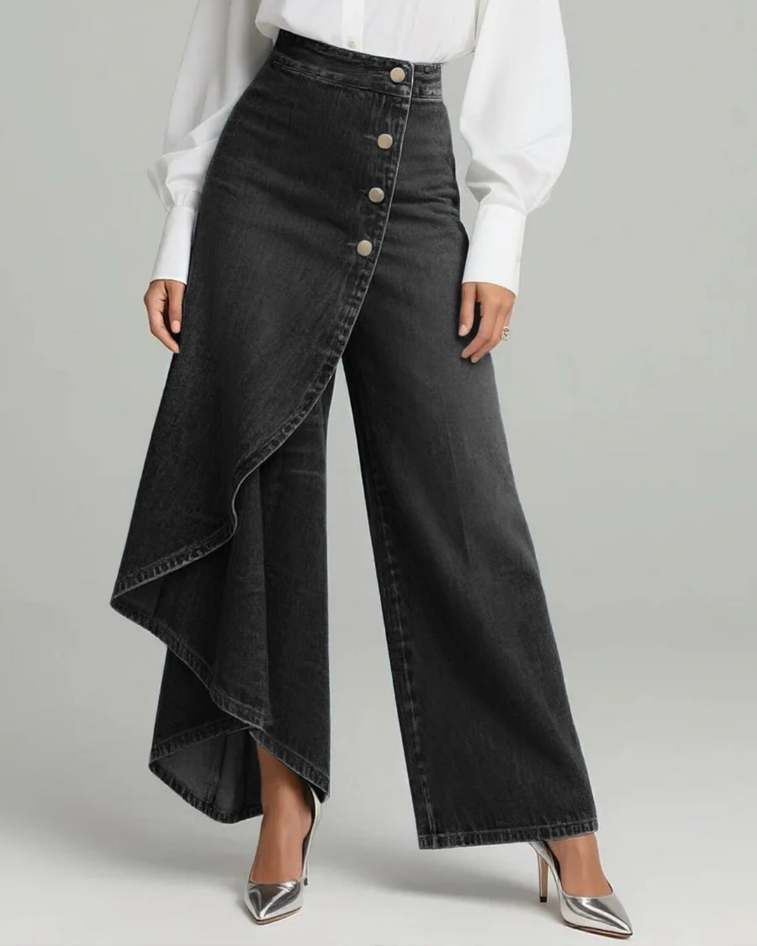 Dorotea | Wrap-Style Denim Pants