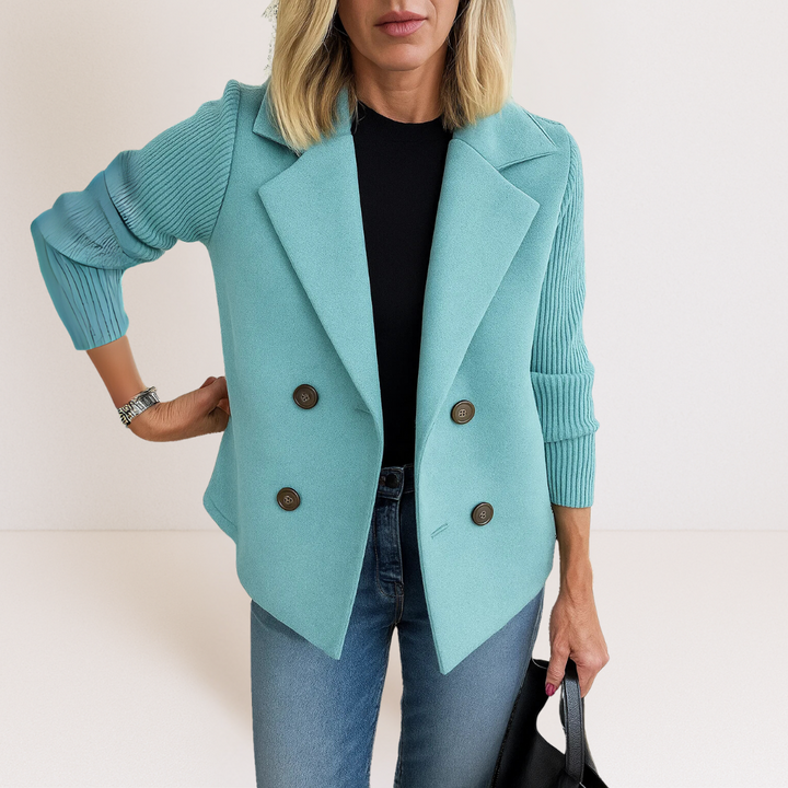 Federica | Knit-Sleeve Tailored Coat