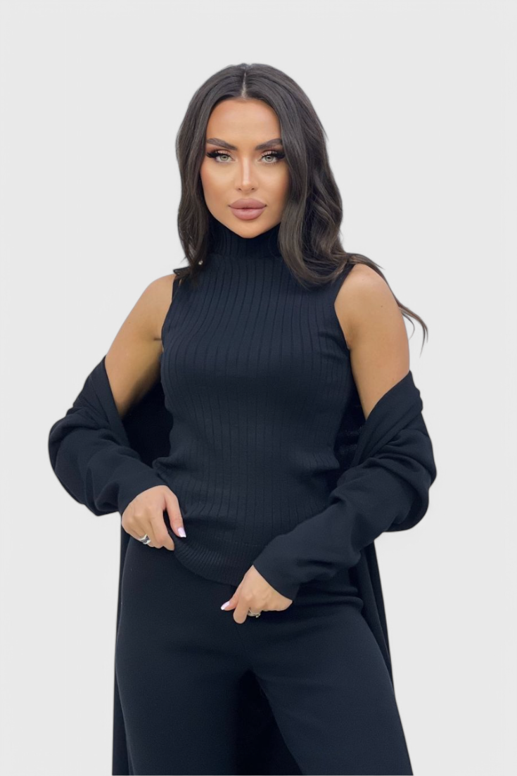 Cristina Elegant Cut 3-Piece Soft Knit Ensemble