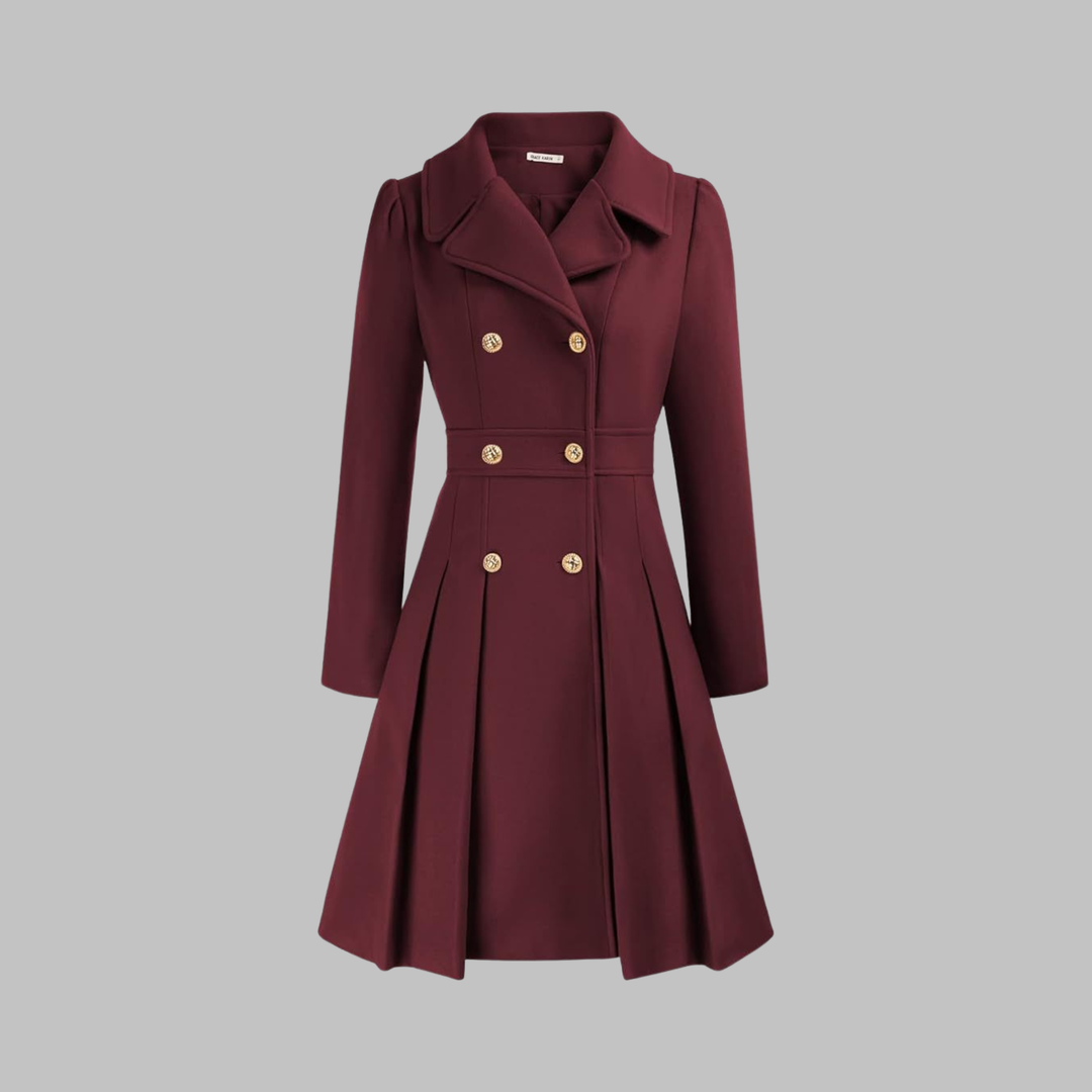 Priscilla - Elegant Double-Breasted Long-Sleeve Coat