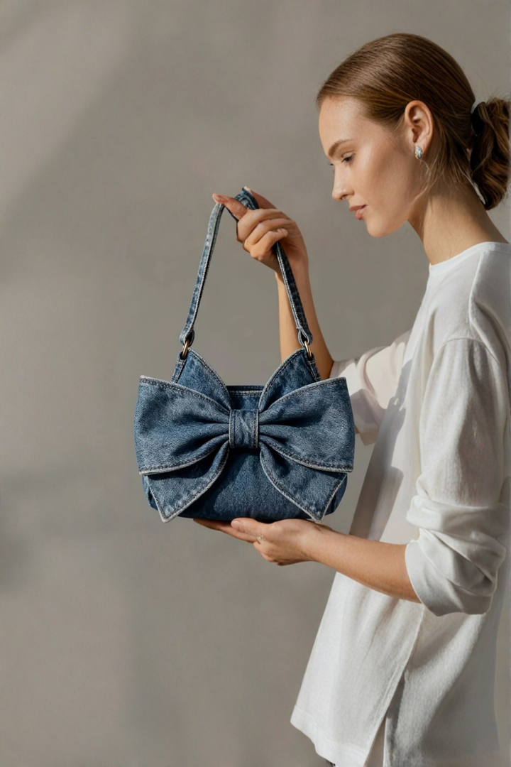 Violetta | Bow Denim Bag