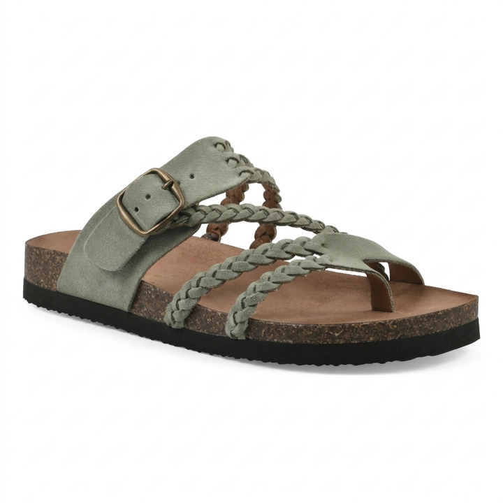 Melania - Orthopedic Braided Cork Sandals