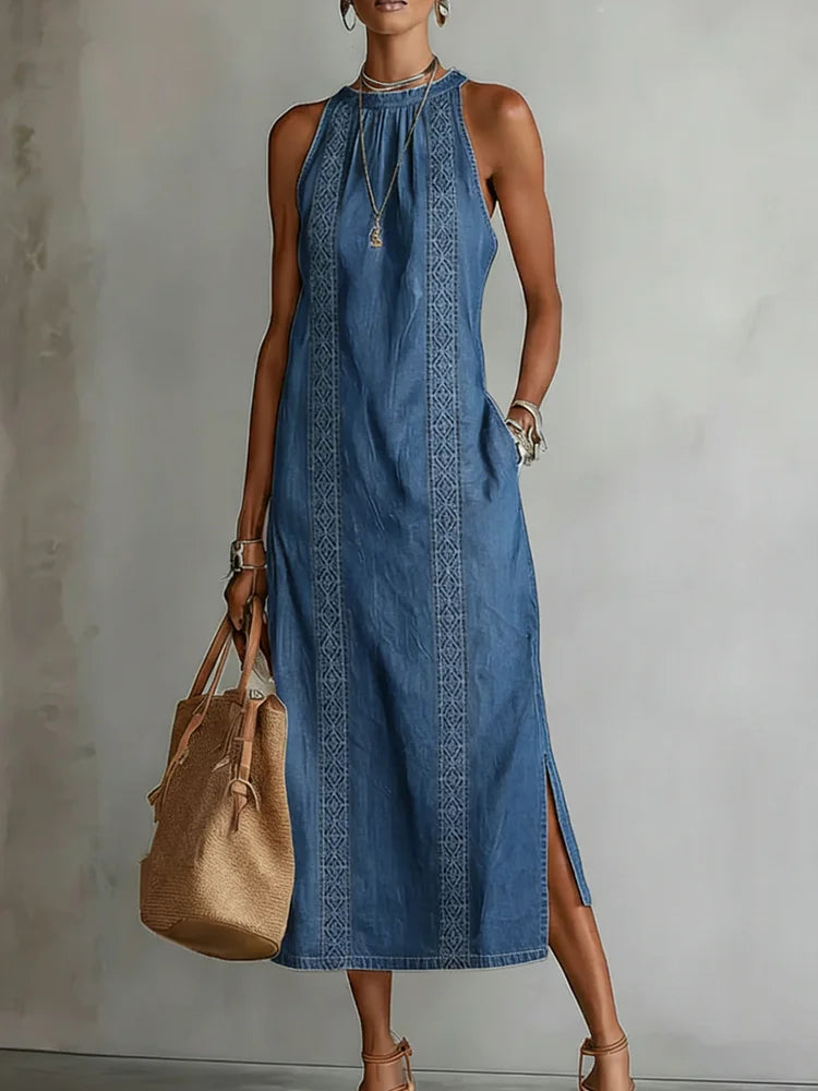Adelaide | Vintage Lace Denim Dress