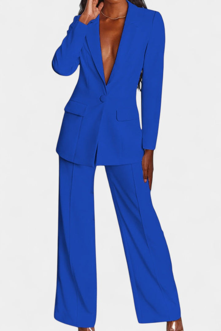 Agnesina Blazer and High-Waisted Pants Ensemble