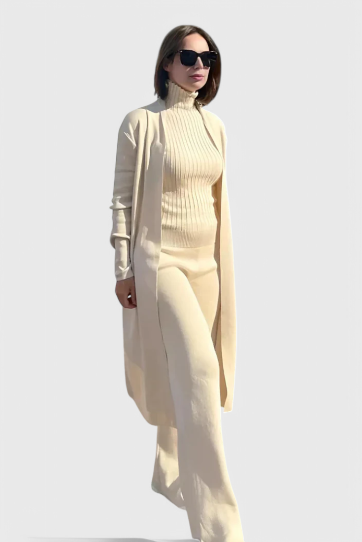 Cristina Elegant Cut 3-Piece Soft Knit Ensemble