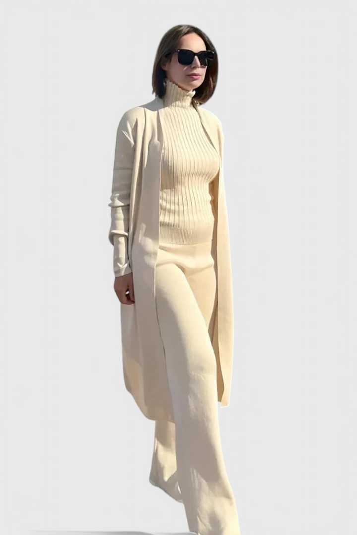 Cristina Elegant Cut 3-Piece Soft Knit Ensemble
