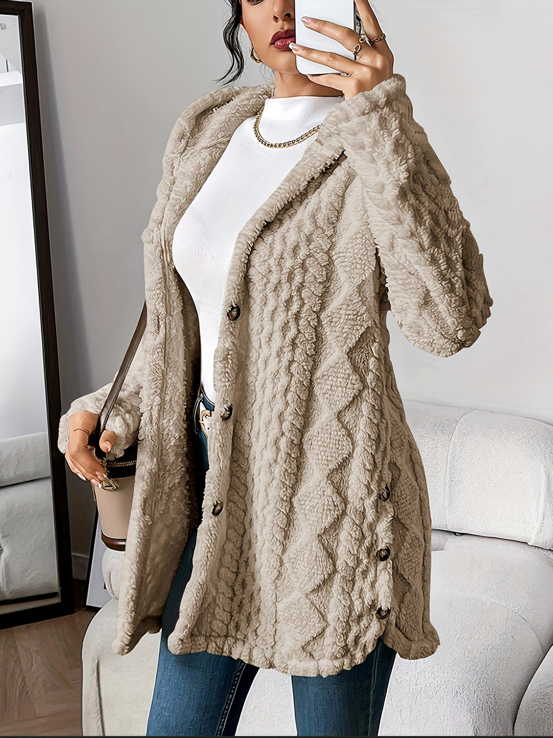 Fiorella | Plush Hooded Jacket