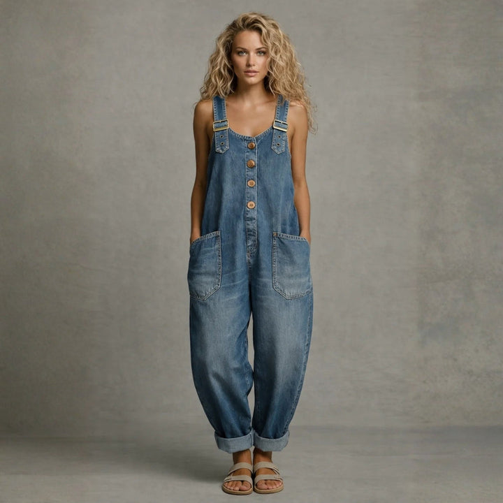 Adelina | Pocketed Denim Overalls
