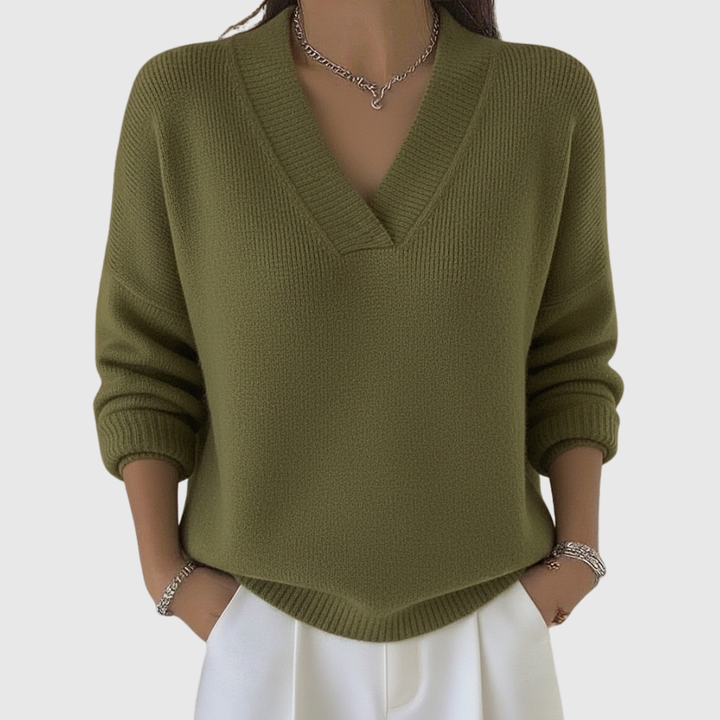 Eva | Relaxed Soft V-Neck Sweater