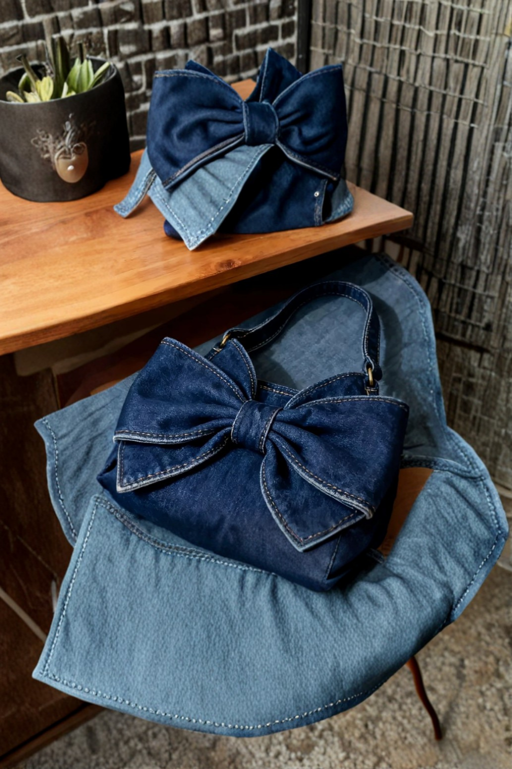 Violetta | Bow Denim Bag