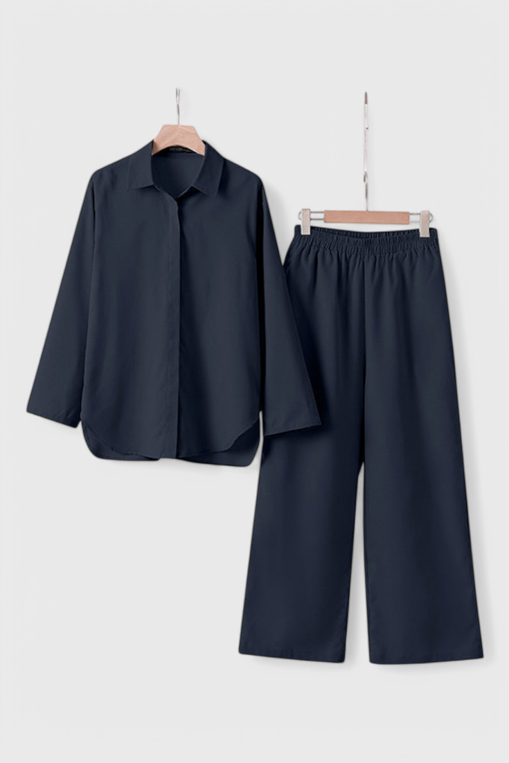 Grazia Relaxed Fit Two-Piece Linen-Cotton Ensemble