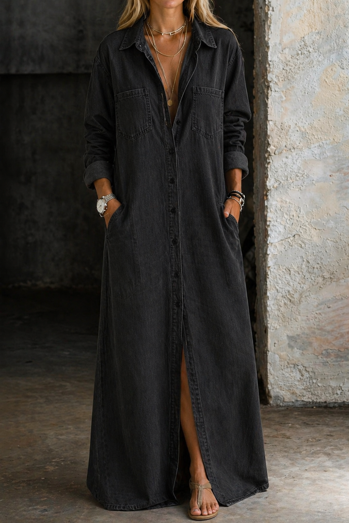 Valentina | Button-Front Denim Dress