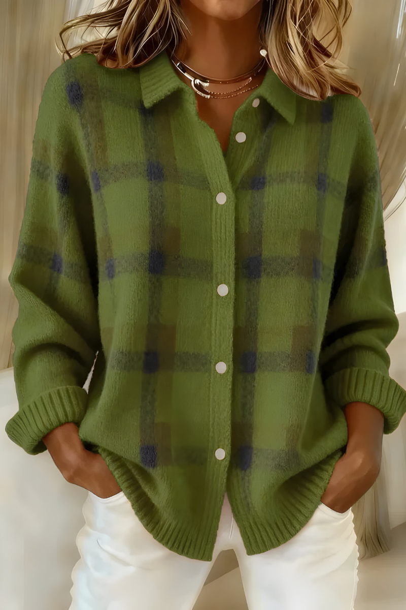 Fabiana | Plaid Knit Shirt Jacket