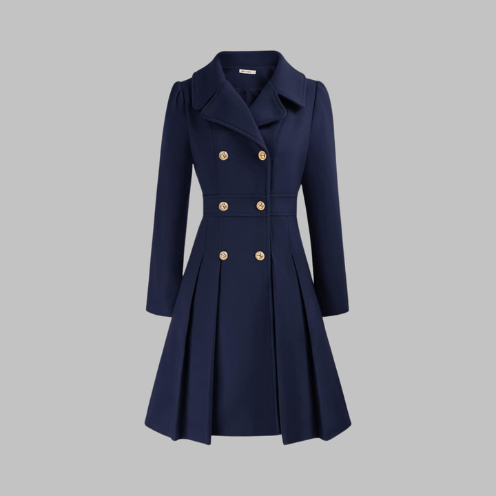 Priscilla - Elegant Double-Breasted Long-Sleeve Coat