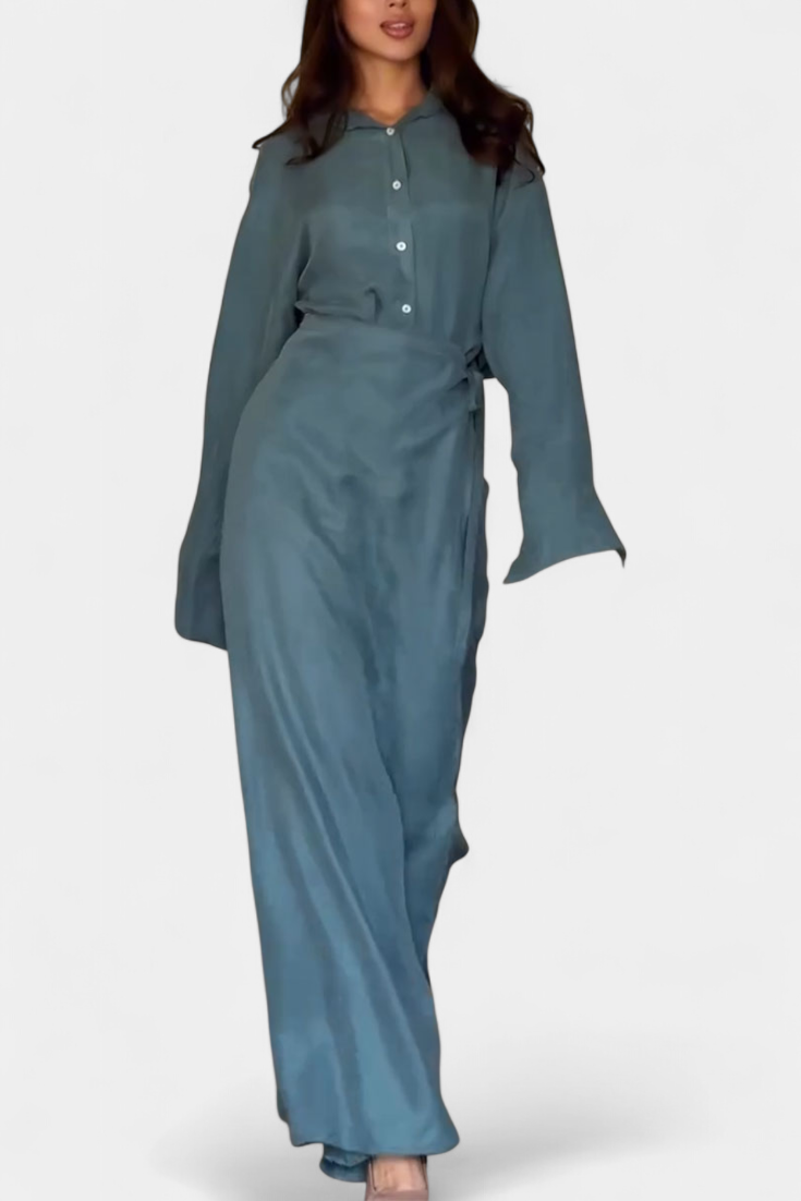 Allegra Casual Shirt and Skirt Pants Set