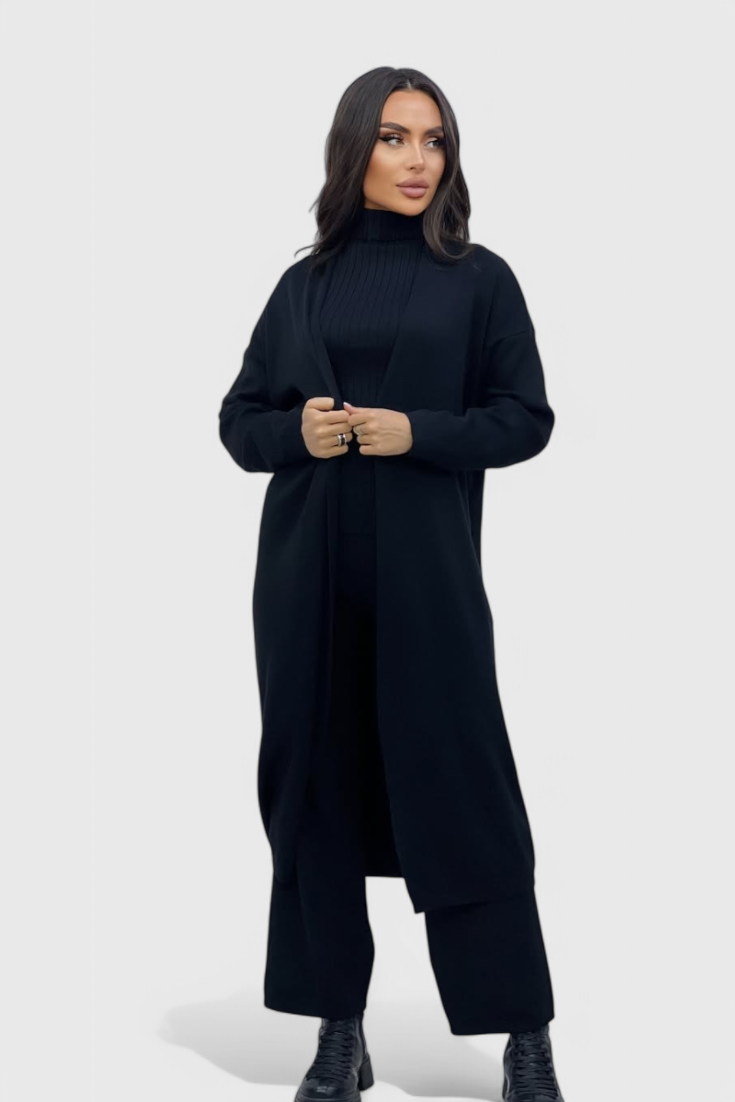 Cristina Elegant Cut 3-Piece Soft Knit Ensemble