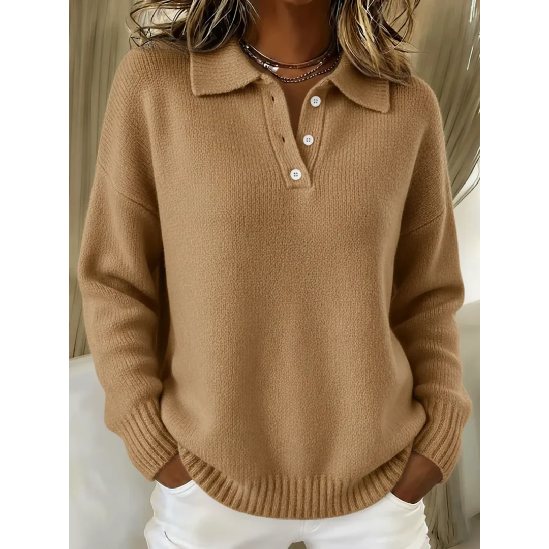 Nerina | Soft Polo Collar Sweater