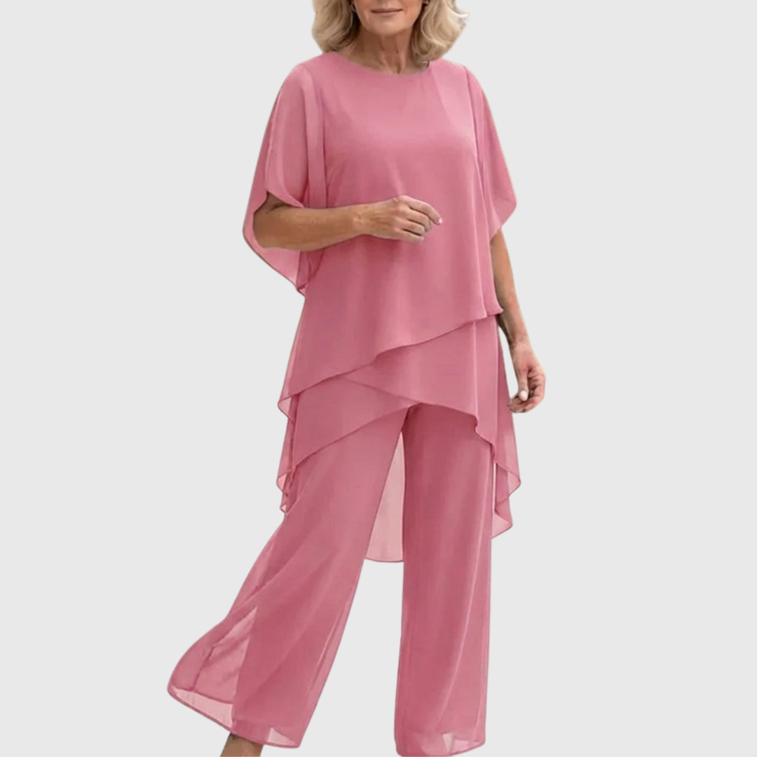 Irene | Suit with draped palazzo pants