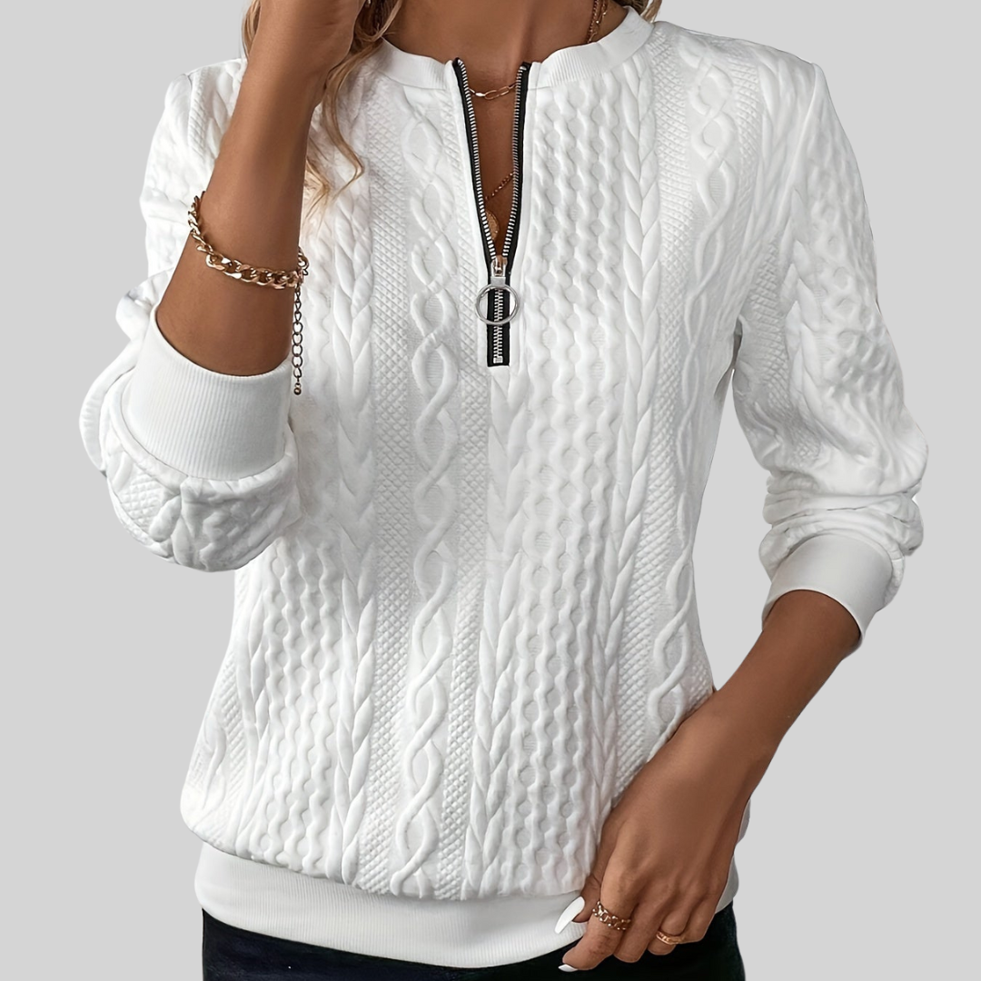 Claudia | Zip-Front Knit Sweater