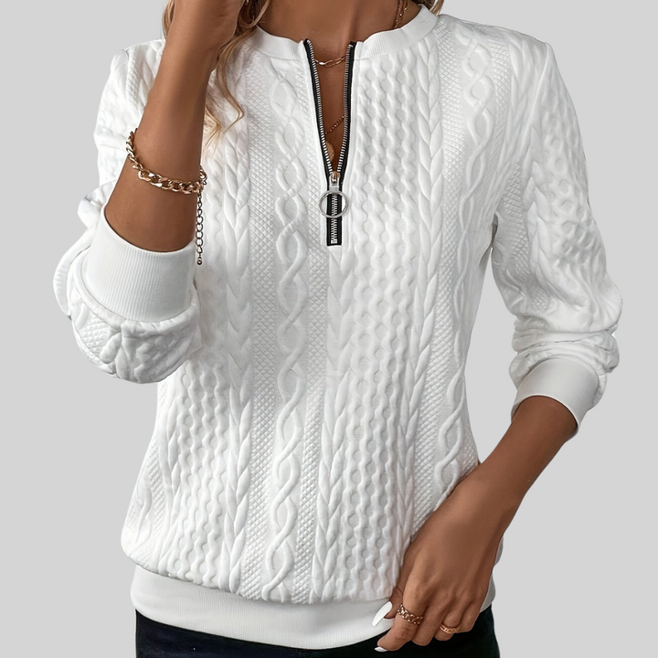 Claudia | Zip-Front Knit Sweater