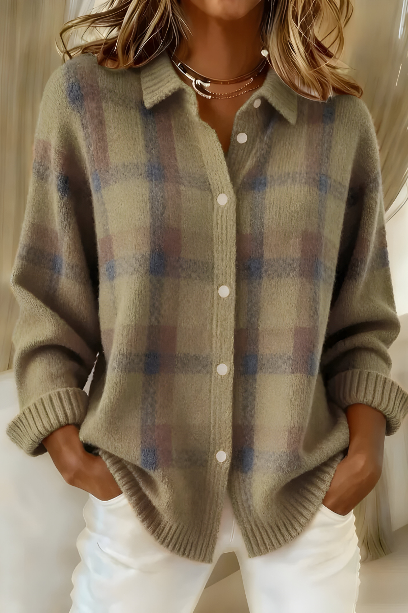 Fabiana | Plaid Knit Shirt Jacket