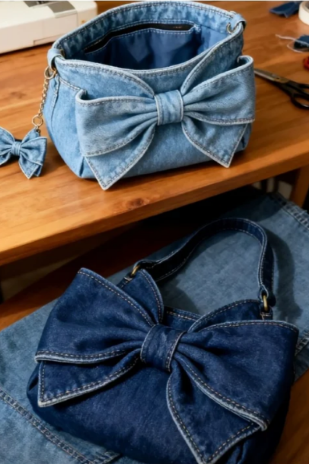 Violetta | Bow Denim Bag