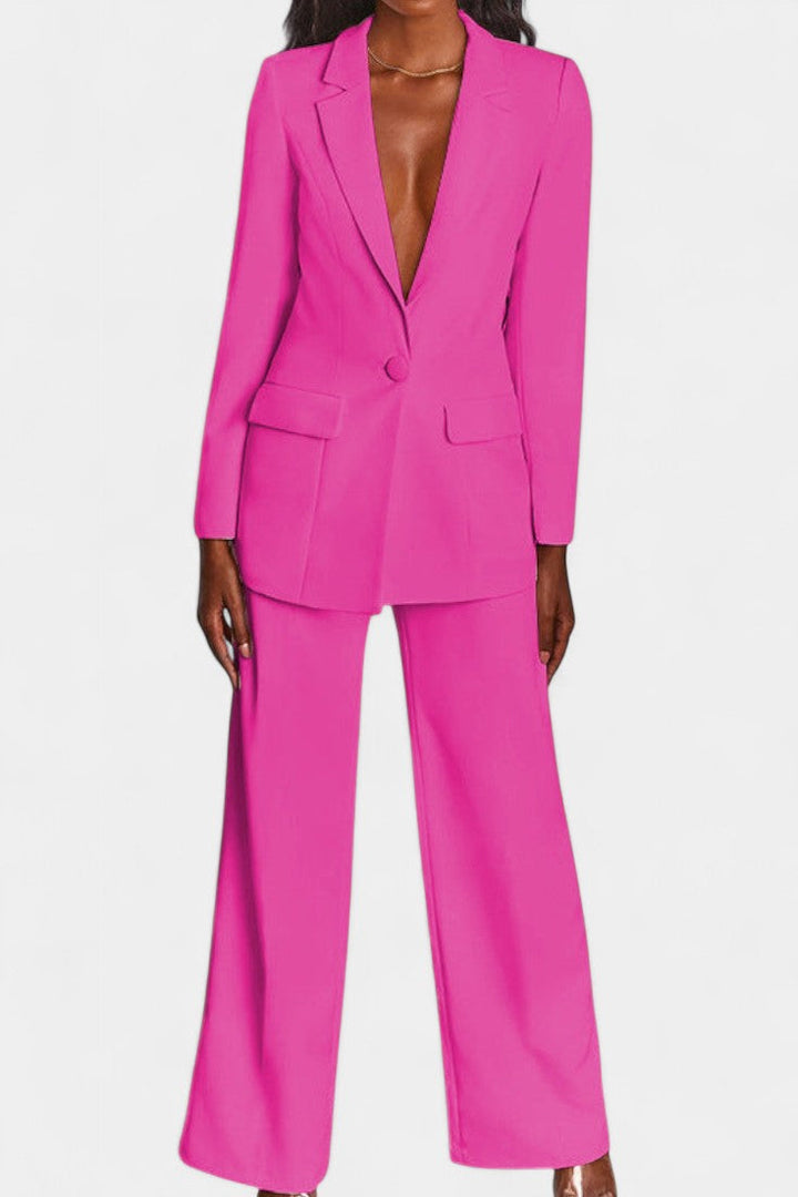 Agnesina Blazer and High-Waisted Pants Ensemble