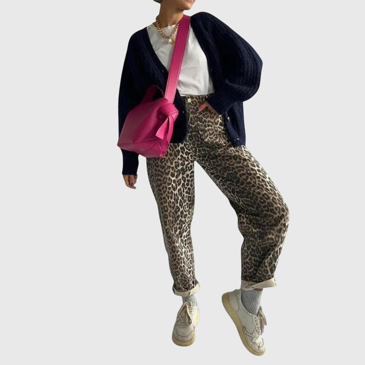 Viviana | Vintage Jeans with Leopard Print
