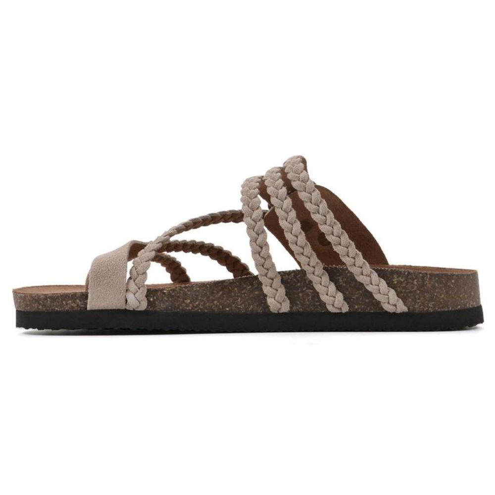 Melania - Orthopedic Braided Cork Sandals