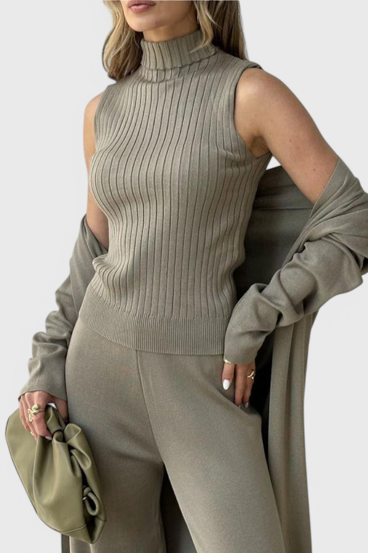 Cristina 3-Piece Soft Knit Ensemble with Chic Design