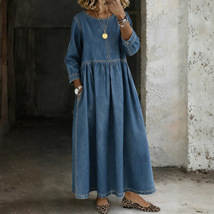 Alma | Peter Pan Collar Denim Dress
