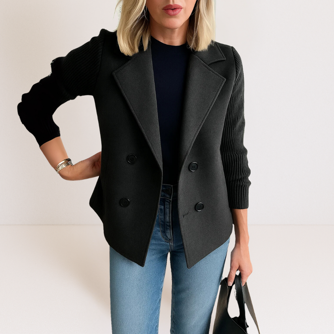Federica | Knit-Sleeve Tailored Coat