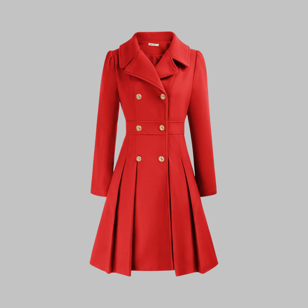 Priscilla - Elegant Double-Breasted Long-Sleeve Coat