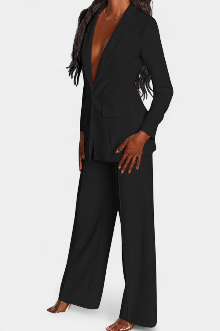 Agnesina Blazer and High-Waisted Pants Ensemble