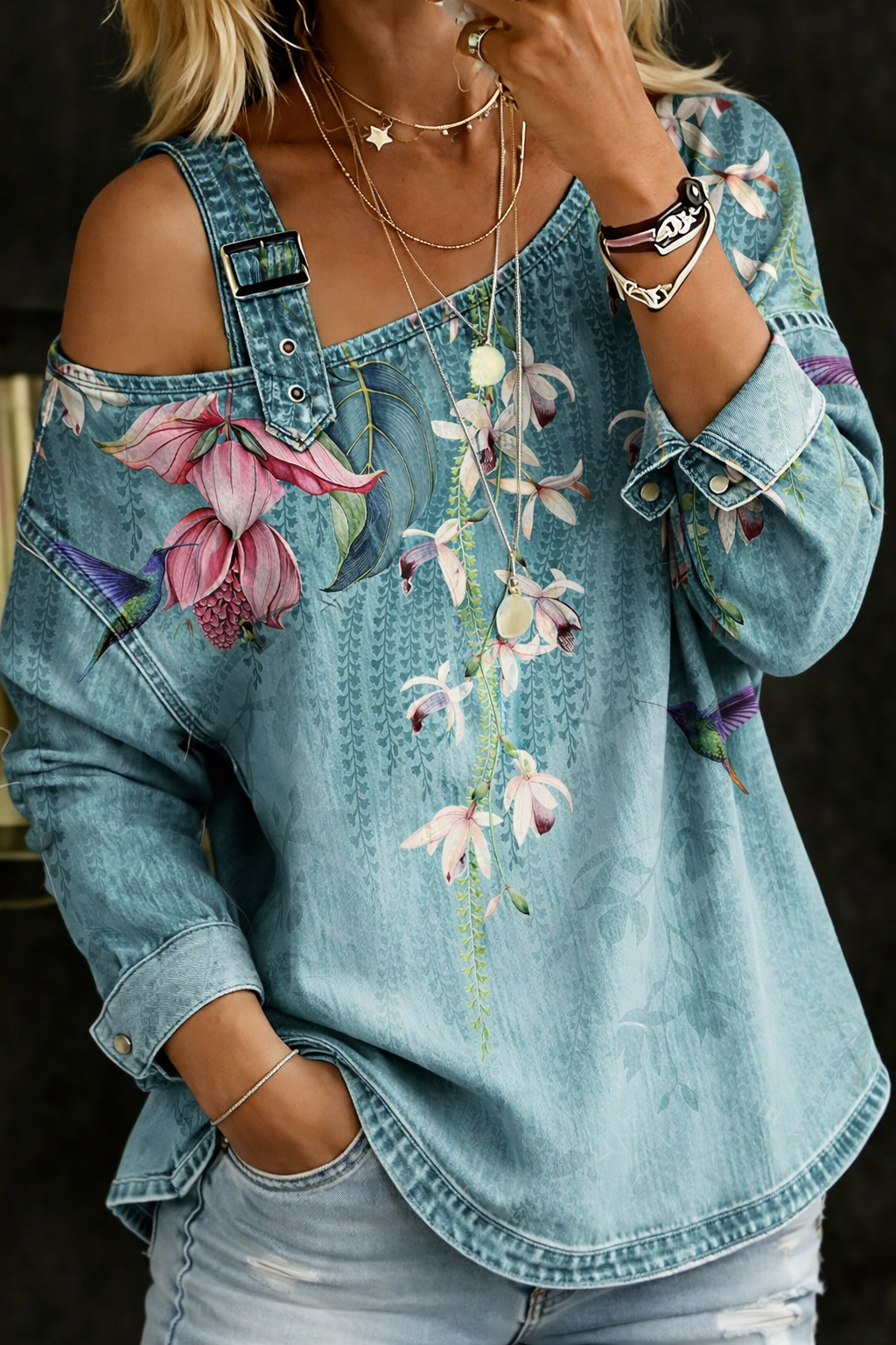 Elisa | Off-Shoulder Denim Top
