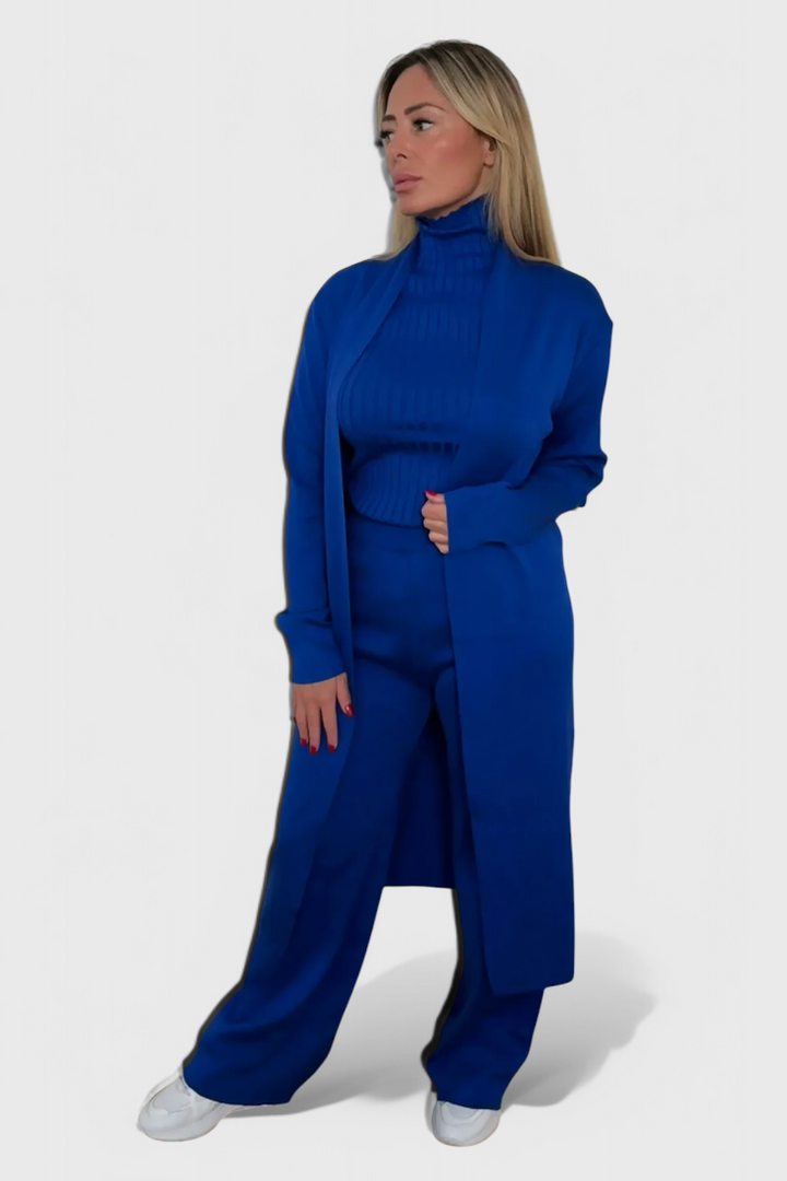 Cristina Elegant Cut 3-Piece Soft Knit Ensemble