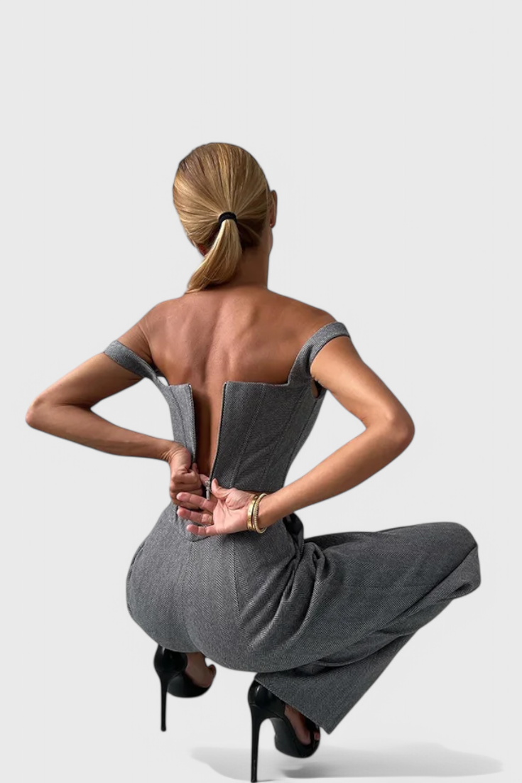 Livia Three-Piece Suit Ensemble Featuring a Tailored Corset