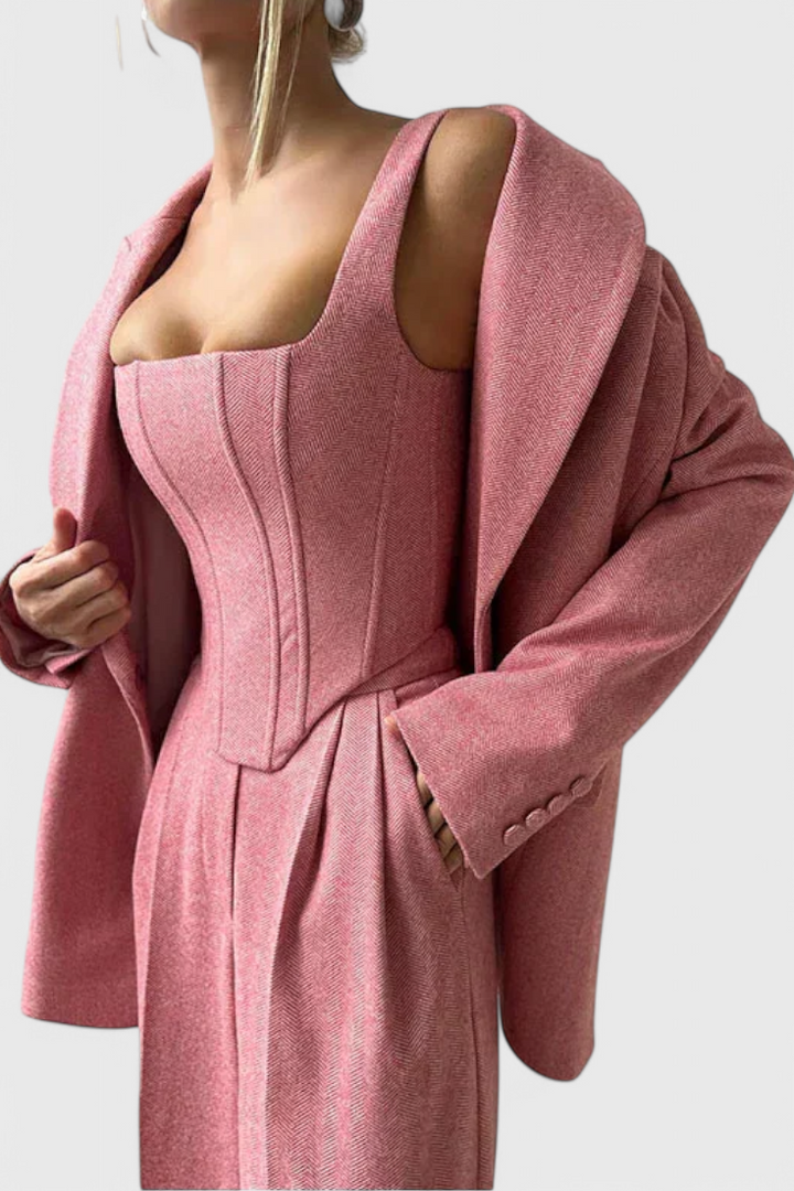 Livia Three-Piece Suit Ensemble Featuring a Tailored Corset