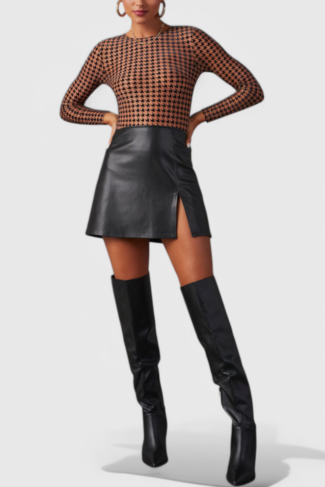 Federica Wide-Heel Faux Leather High Boots