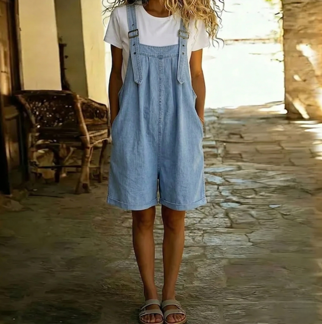Monica | Soft Cotton Denim Romper