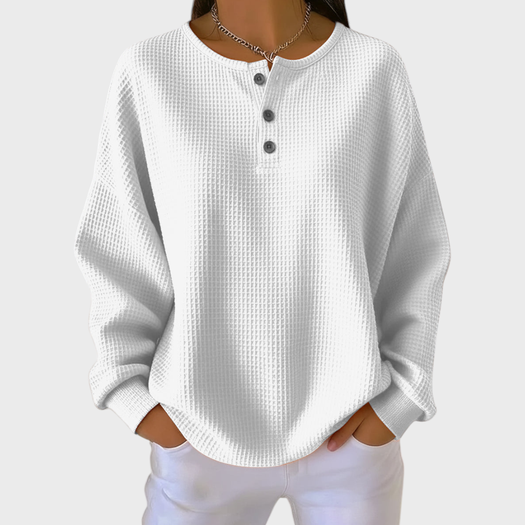 Sandra | Orange Waffle-Knit Sweater